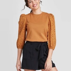 A New Day Eyelet Sleeve Top